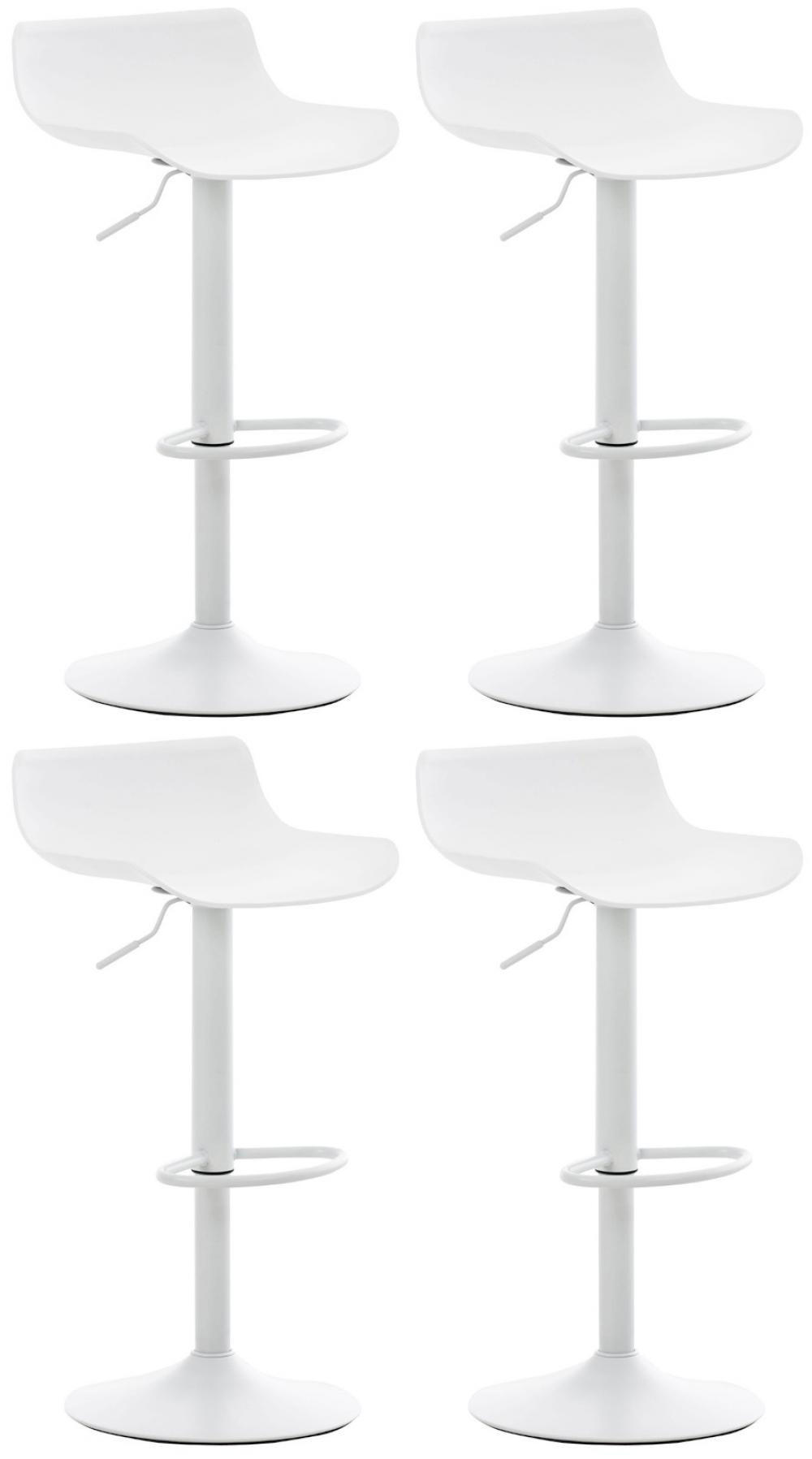 BARHOCKER 4er Set Kunststoff Weiß - Weiß, Kunststoff/Metall (43/69/44cm) - CLP