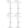 BARHOCKER 4er Set Kunststoff Weiß - Weiß, Kunststoff/Metall (43/69/44cm) - CLP