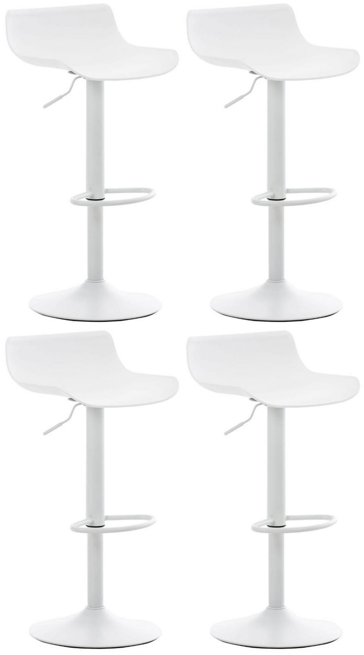 BARHOCKER 4er Set Kunststoff Weiß - Weiß, Kunststoff/Metall (43/69/44cm) - CLP