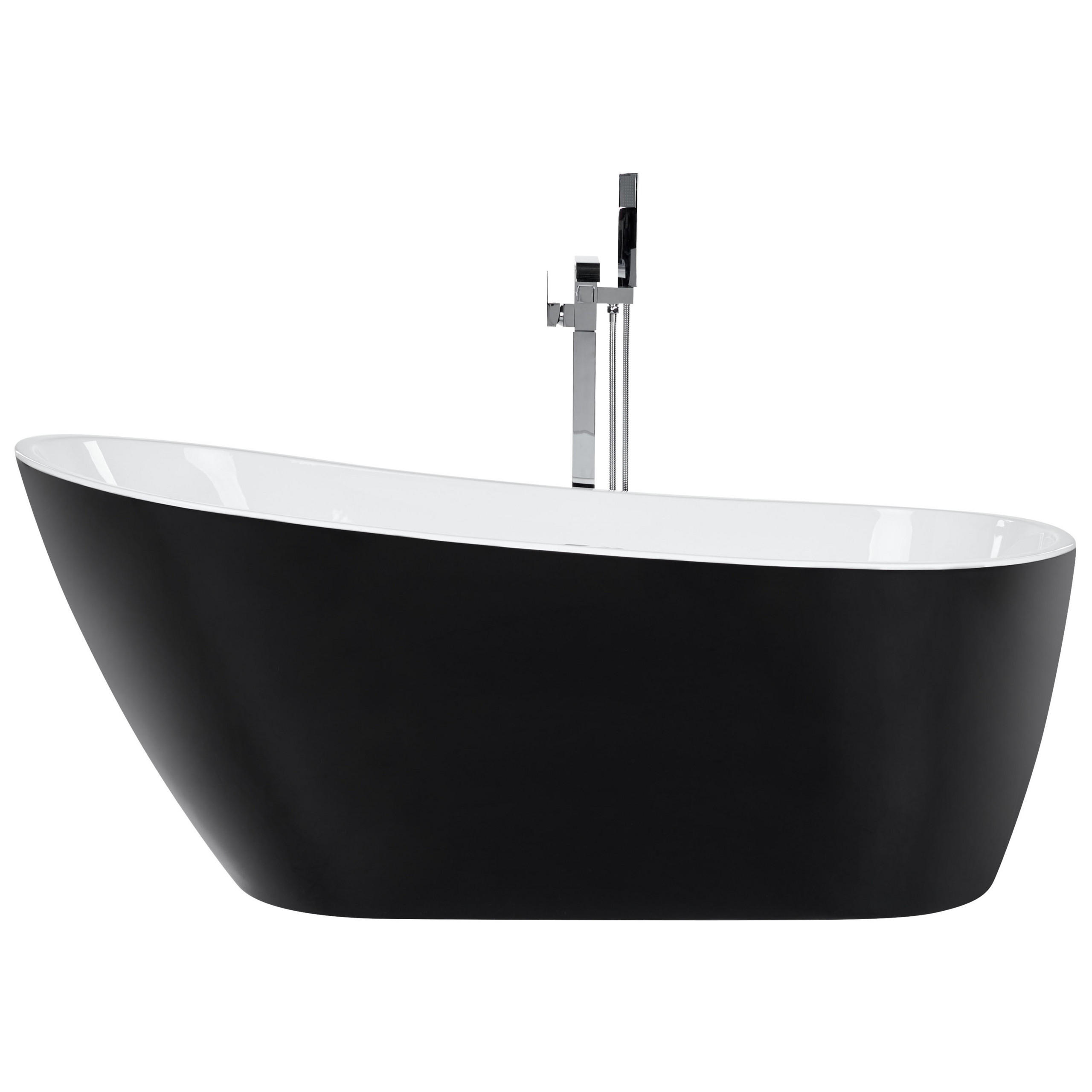 BADEWANNE FREISTEHEND 78x170x72 cm schwarz Solarte - Schwarz, Kunststoff (78/72/170cm) - Beliani