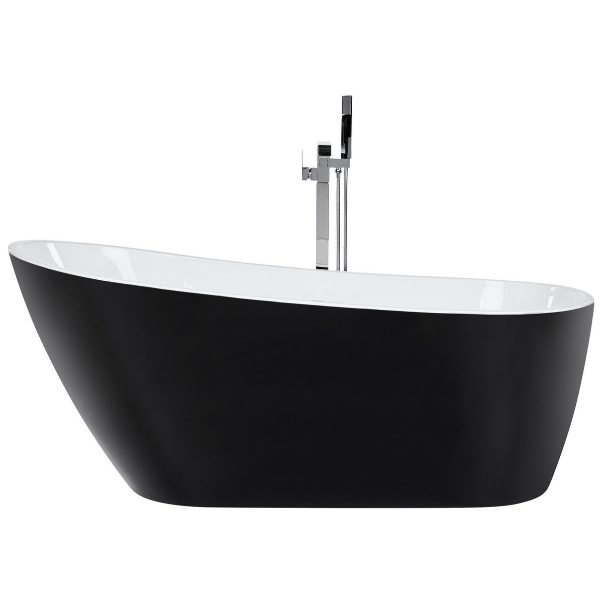 BADEWANNE FREISTEHEND 78x170x72 cm schwarz Solarte - Schwarz, Kunststoff (78/72/170cm) - Beliani