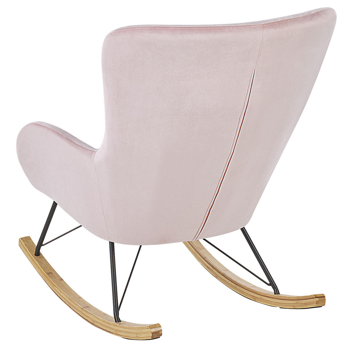 SCHAUKELSESSEL Samtstoff Rosa Ellan - Hellbraun/Pink, Textil (71/97/90cm) - Beliani