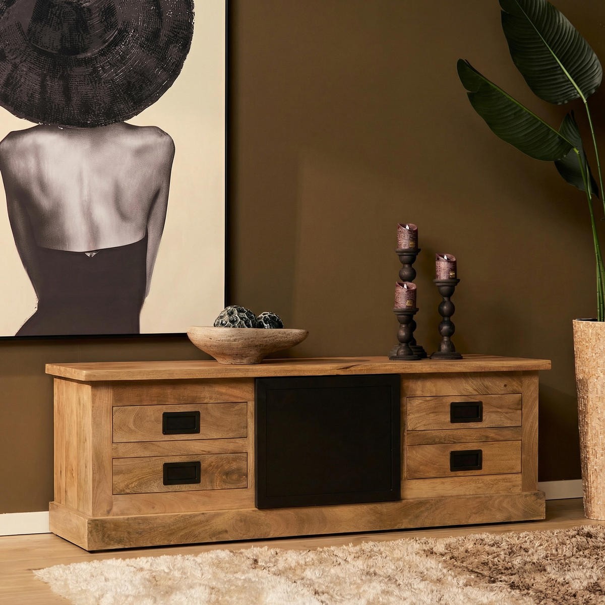 TV-MÖBEL Noa Braun 45/155/50 cm - Braun, Holz (155/50/45cm) - Starfurn