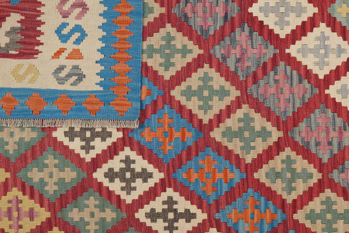 KELIM-TEPPICH handgewebt Gashgai Rot 297/210 cm Schurwolle - Rot, Textil (210/297cm) - Looma