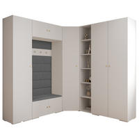 GARDEROBEN-SET 236,7/231,7/47 - Goldfarben/Weiß, Holz/Kunststoff (181.7/236.7/47cm) - Abiks Möbel