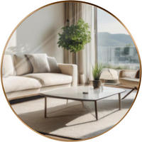 WANDSPIEGEL rund 80 cm Metall gold matt - Goldfarben, Metall (80/80/3cm) - CLP