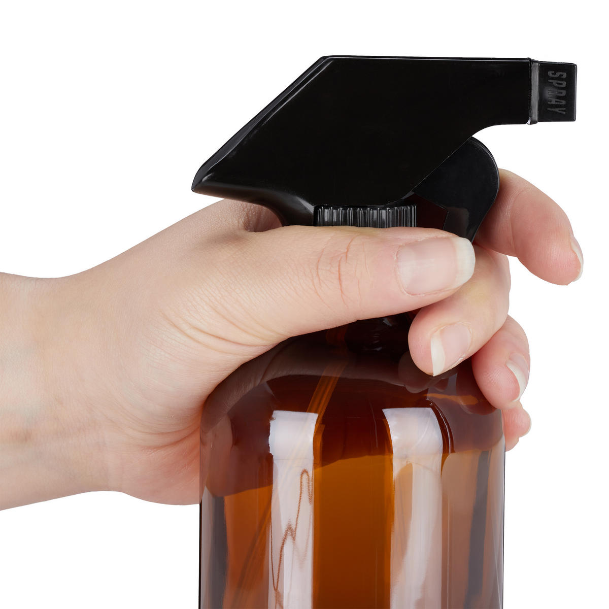 2xSPRÜHFLASCHE - Braun, Glas/Kunststoff (7/22/10cm) - Relaxdays