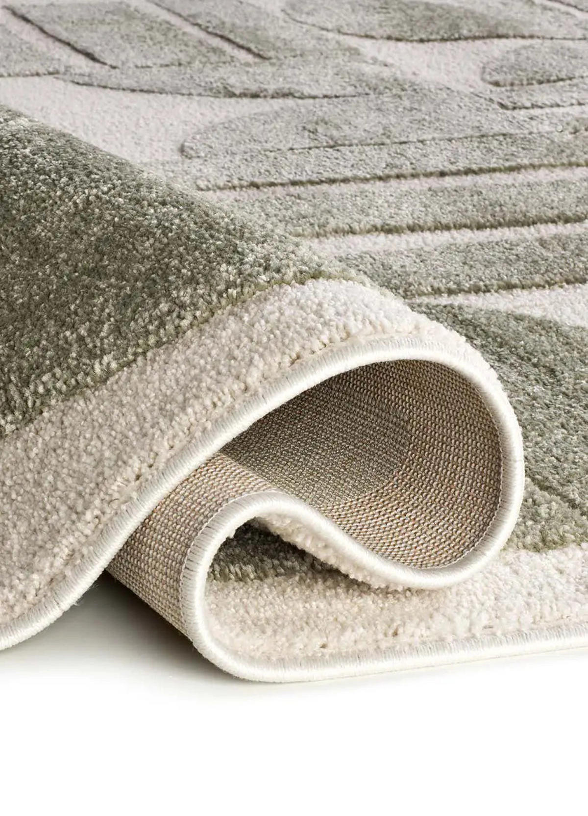 KURZFLORTEPPICH Grün / Creme Candela 200/290 cm - Creme, Textil (200/290cm) - Atticgo