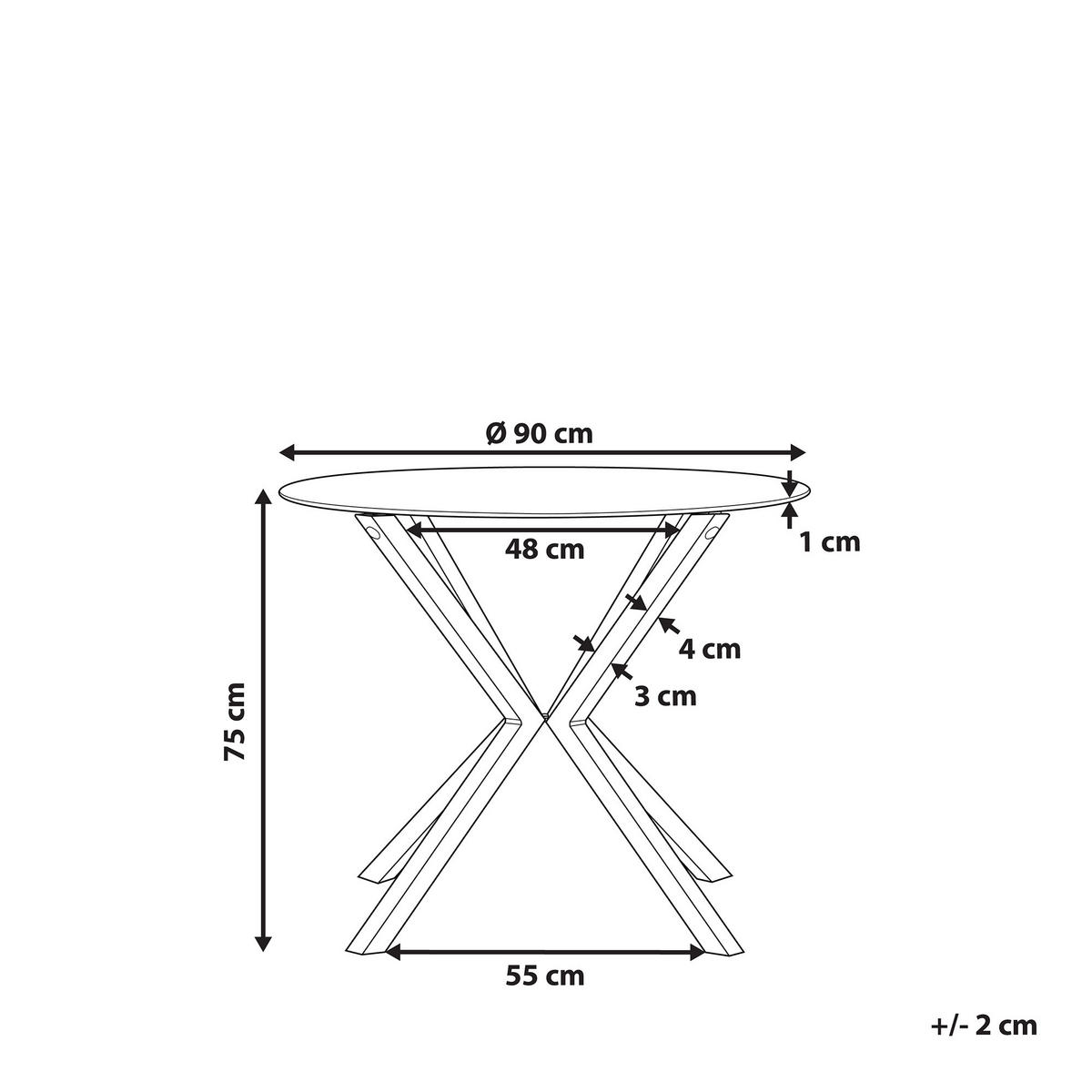 ESSTISCH 90/90/75 cm Transparent, Hellbraun Rund Altura - Transparent, Glas (90/90/75cm) - Beliani