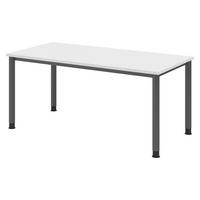 SCHREIBTISCH Serie-H Gestell: Graphit 80/160/74 cm in Weiß - Weiß, Holzwerkstoff (80/160/74cm) - bümö
