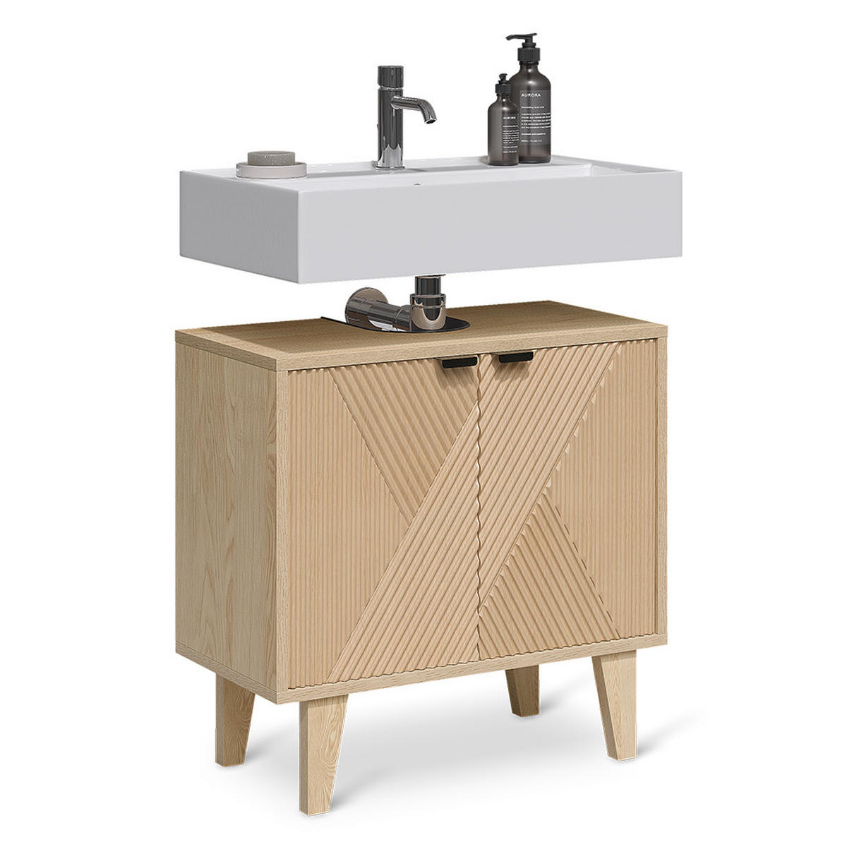 WASCHBECKENUNTERSCHRANK Arven, Eiche, 60 x 60 cm - Eichefarben, Holzwerkstoff (60/60/30cm) - Vicco