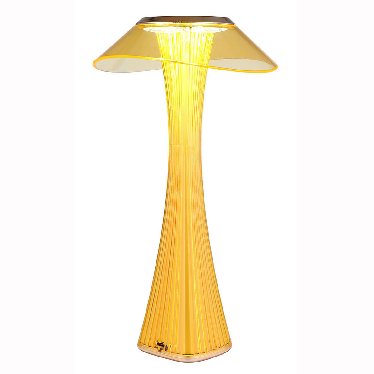 LED TISCHLEUCHTE Ambra Gold - Goldfarben, Kunststoff (15.1/15.1/27.4cm) - Globo Lighting