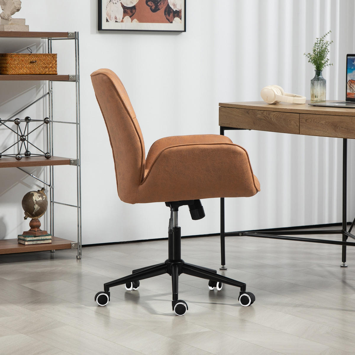 BÜROSTUHL GABRIEL Cognac - Cognac/Schwarz, Textil/Metall (57/93/62cm) - SVITA