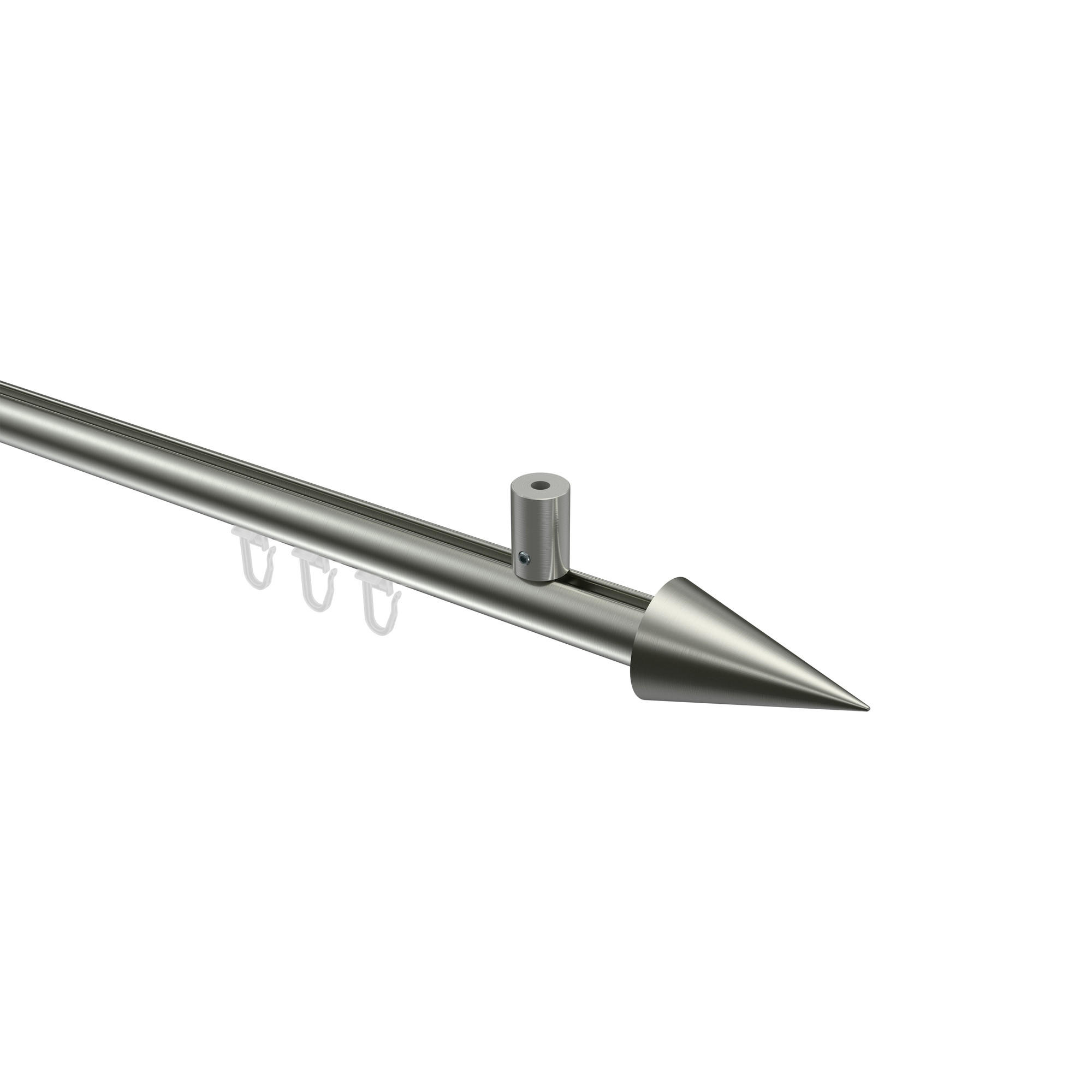 GARDINENSTANGE INNENLAUF Sonius Savio 180 cm, 1-läufig, 20 mm Ø Edelstahl-Optik - Edelstahlfarben, Metall (180cm) - INTERDECO