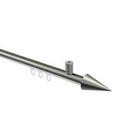 INNENLAUF-GARDINENSTANGEN-SET Sonius Savio 180 cm, 1-läufig, 20 mm Ø Edelstahl-Optik - Edelstahlfarben, Metall (180cm) - INTERDECO