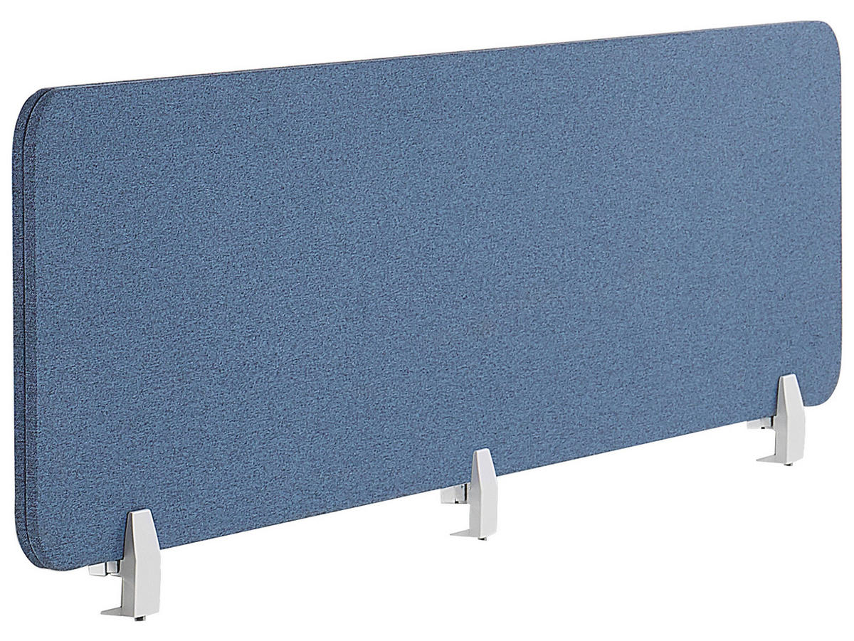 SCHREIBTISCHTRENNWAND 180 x 40 cm Blau Wally - Blau, Textil (180/40/2cm) - Beliani