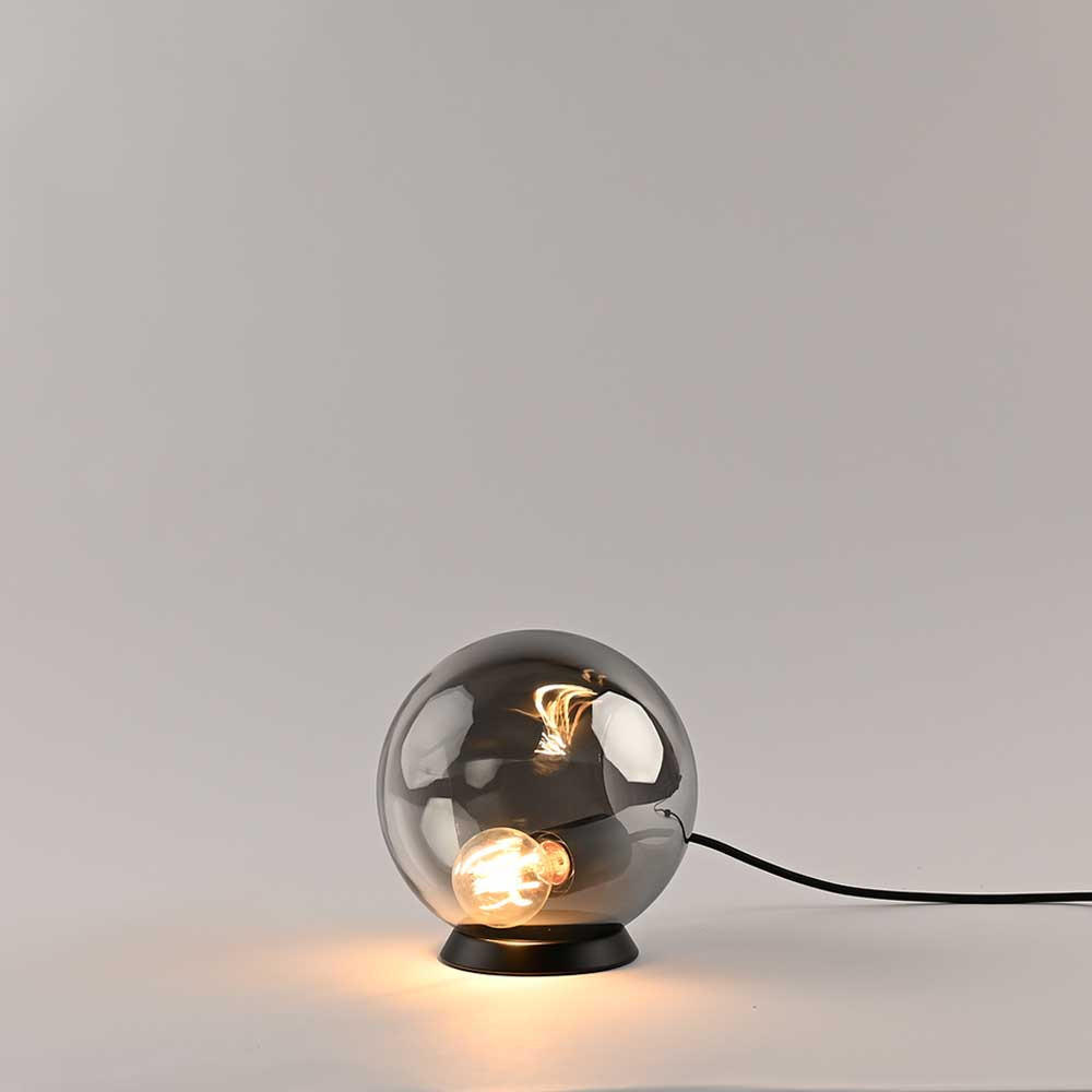 TISCHLAMPE Orb Rauch Verlauf Ø 20cm - Anthrazit, Glas (20/20cm) - s.luce