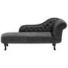 CHAISELONGUE Kunstwildleder dunkelgrau rechtsseitig Nimes - Grau, Kunststoff (170/79/73cm) - Beliani