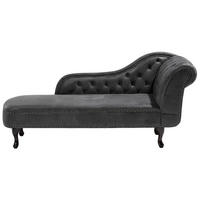CHAISELONGUE Kunstwildleder dunkelgrau rechtsseitig Nimes - Grau, Kunststoff (170/79/73cm) - Beliani