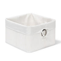 ÚLOŽNÝ koš - biela, kov/drevo (31/20/31cm) - Relaxdays