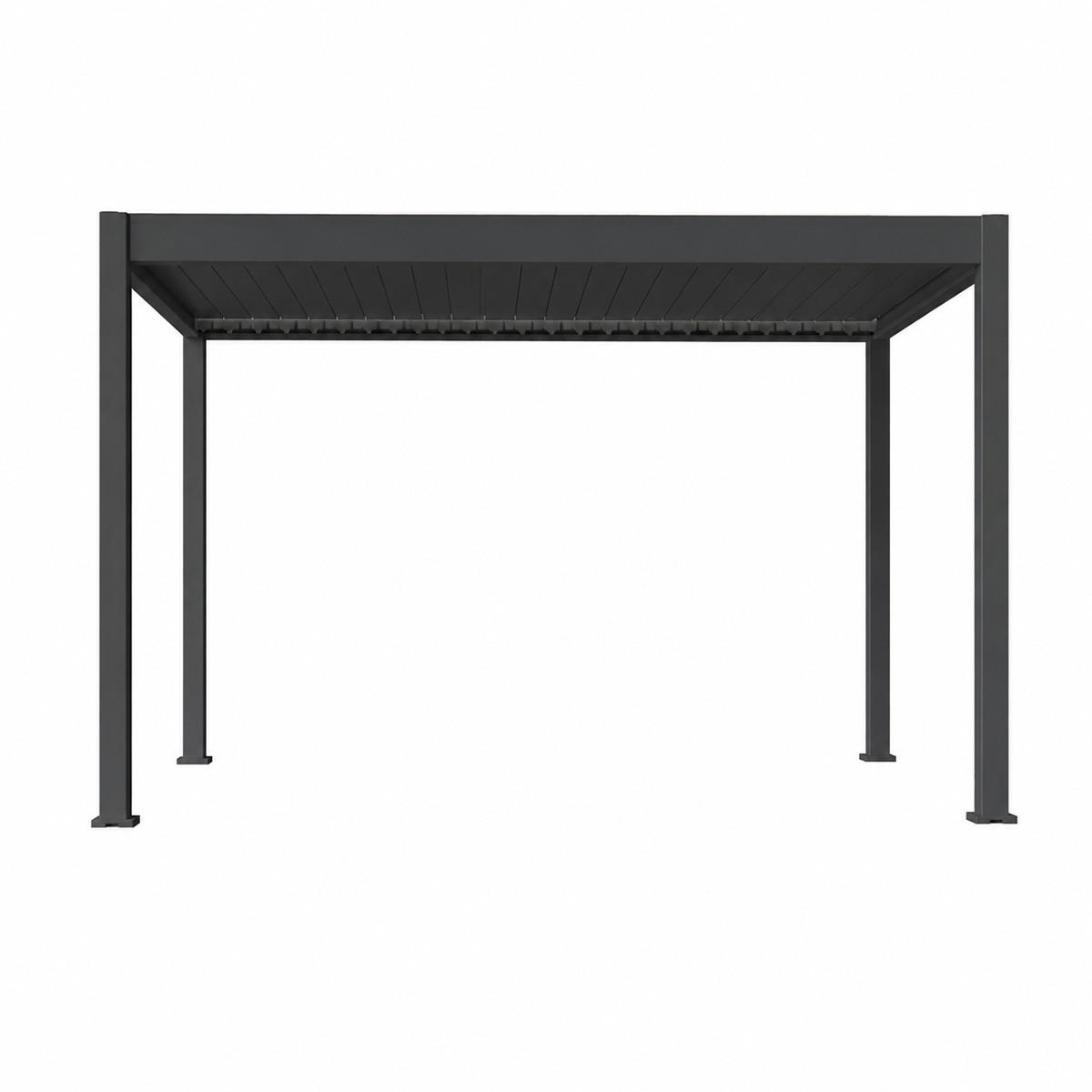 PERGOLA Deluxe Plus Elektrisch Pavillon Terrassenüberdachung Aluminium LED 3 x 4 m - Anthrazit, Metall (400/255/300cm) - WEIDE