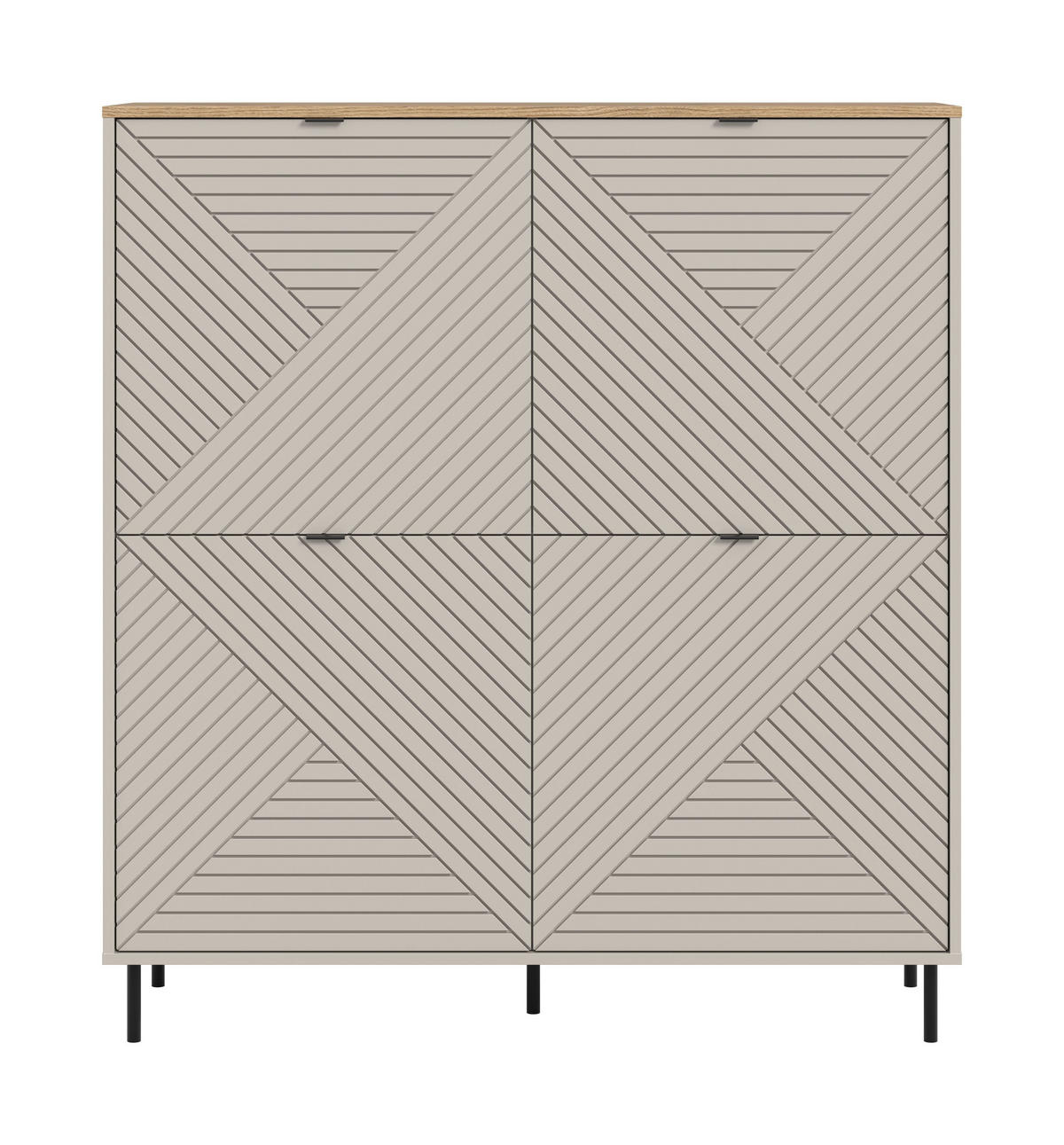 HIGHBOARD Campus Kaschmir 124/40/135 cm - Beige, Holzwerkstoff (124/135/40cm) - Xonox