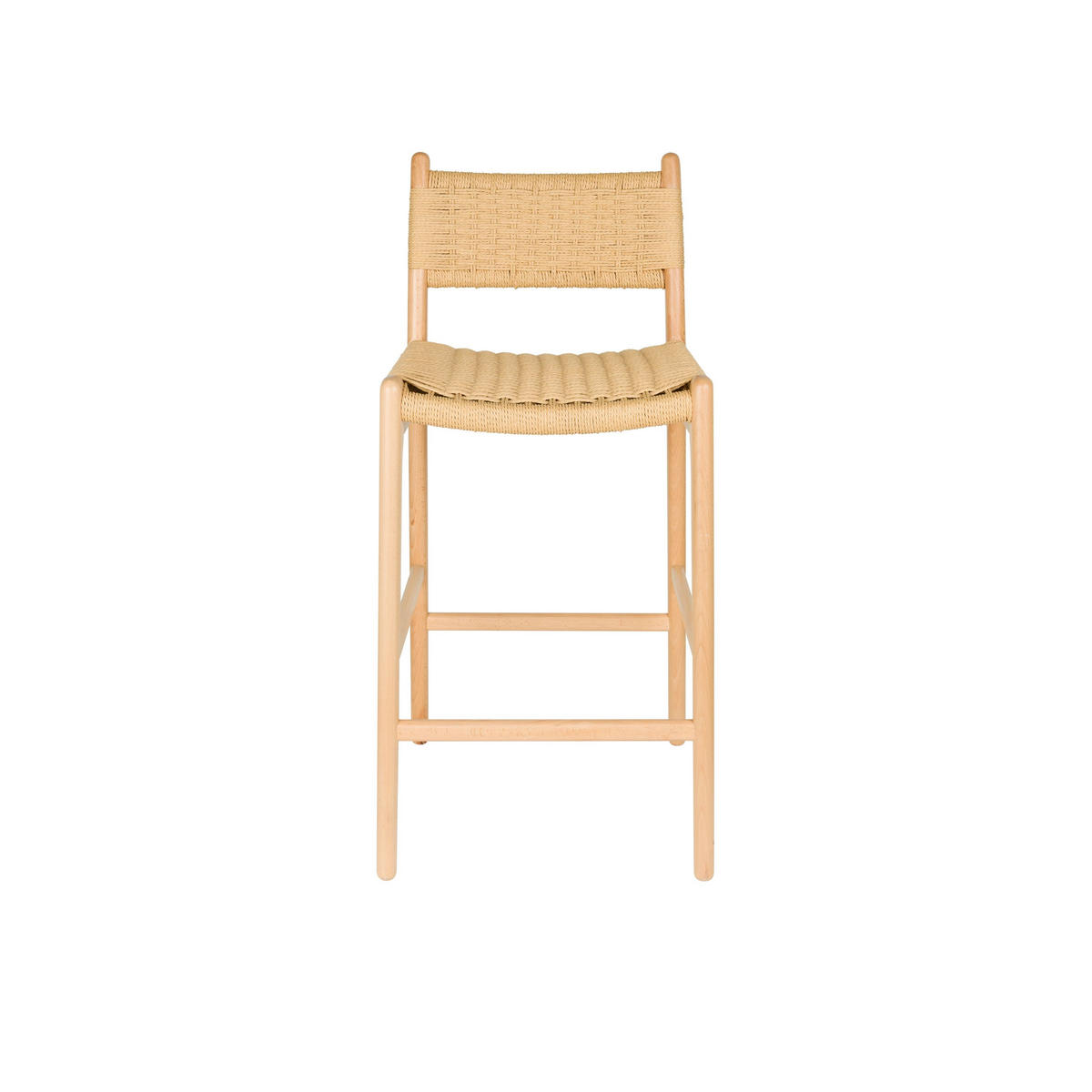 BARHOCKER Cecile Rückenlehne 67,5 cm Naturel - Beige, Holz (48/95.5/47cm) - Dutchbone