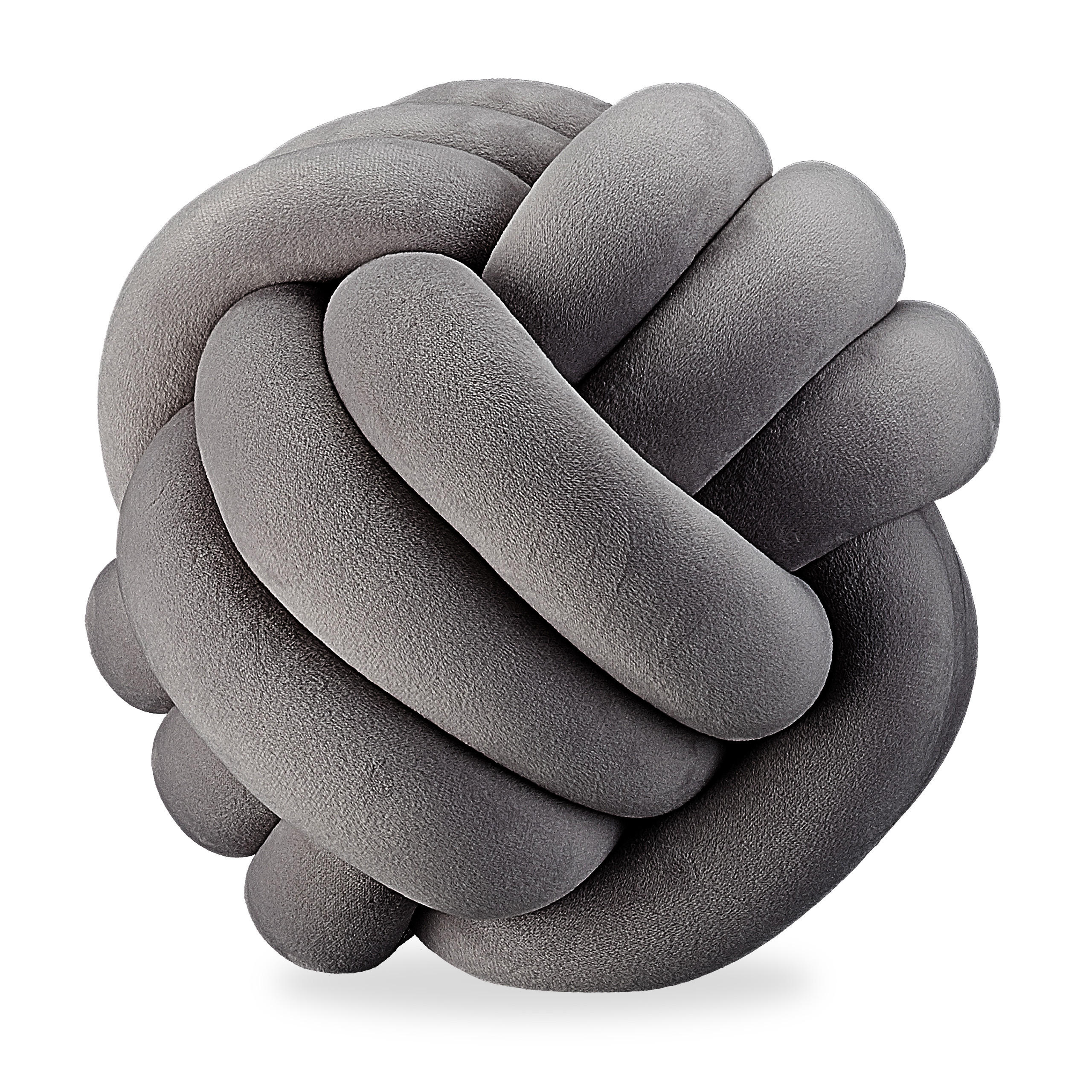 KNOTENKISSEN - Anthrazit, Textil (25/25cm) - Relaxdays