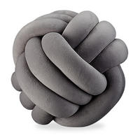 KNOTENKISSEN - Anthrazit, Textil (25/25cm) - Relaxdays