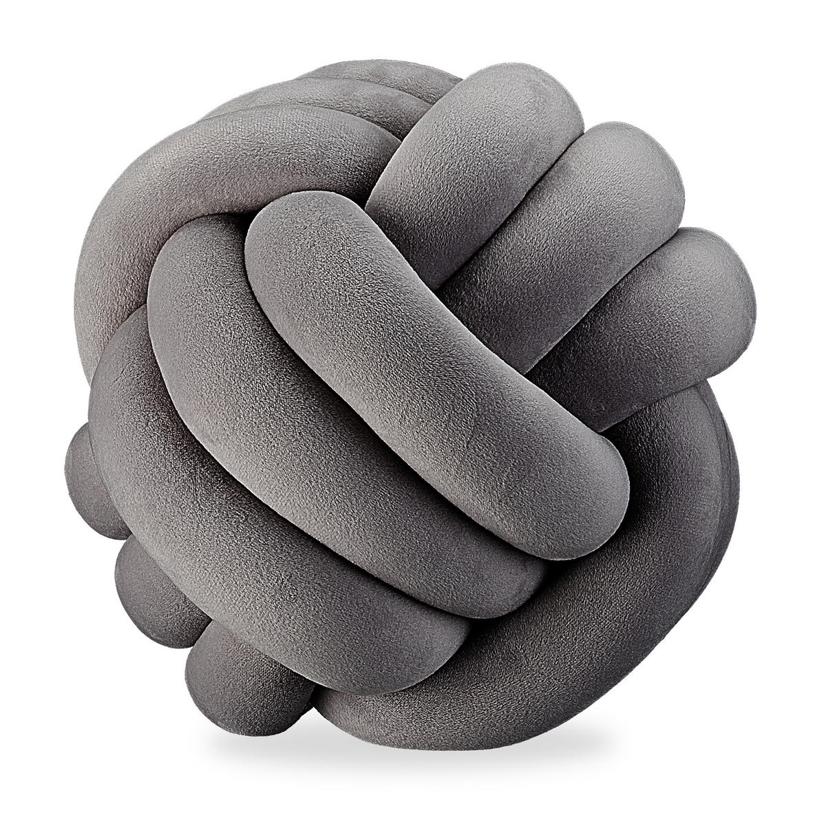 KNOTENKISSEN - Anthrazit, Textil (25/25cm) - Relaxdays
