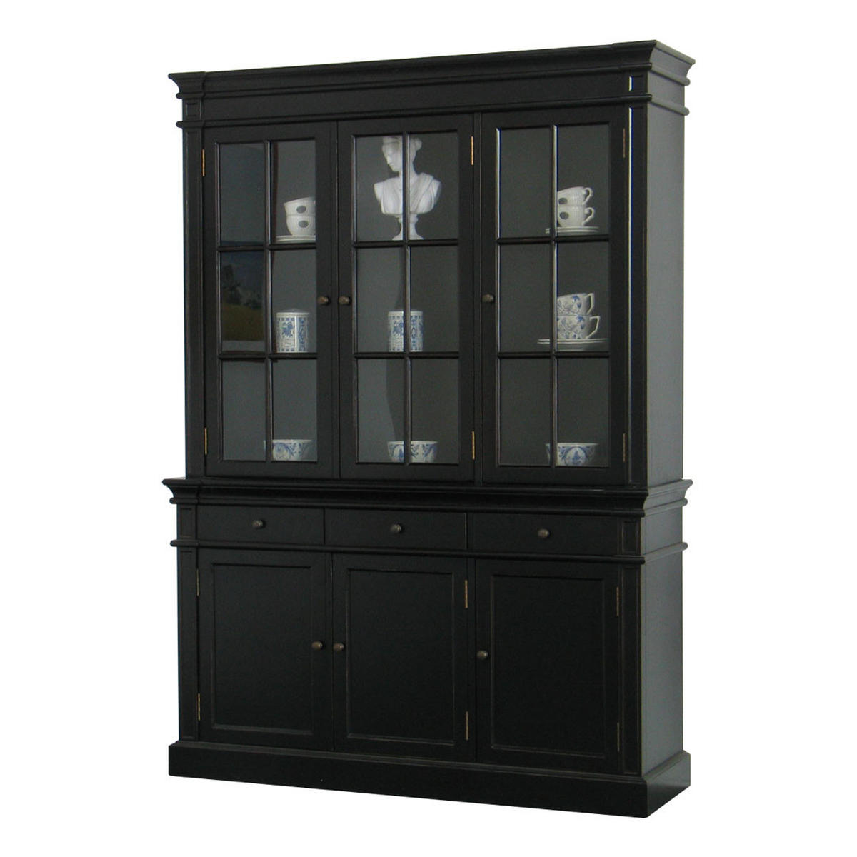 BUFFET schwarz - Schwarz, Holzwerkstoff (142/200/45cm) - ebuy24