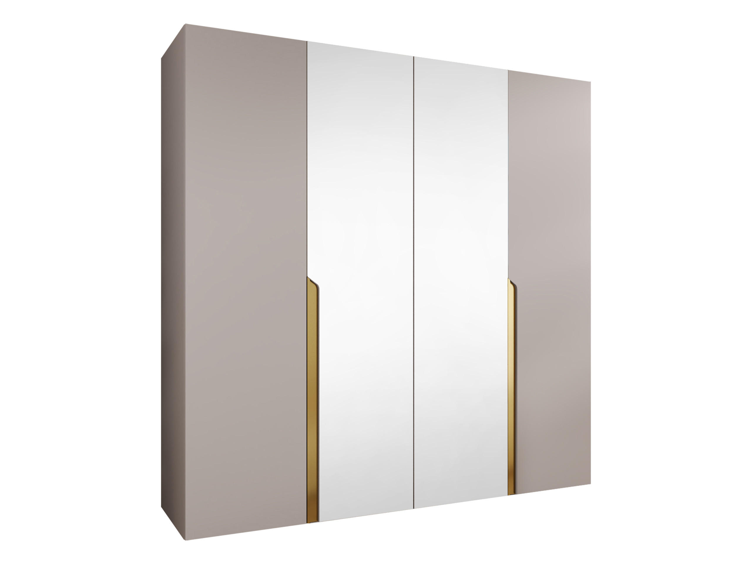 DREHTÜRENSCHRANK Mila II 200 - Kaschmir/Goldfarben, Holzwerkstoff/Kunststoff (200/202/52cm) - MIRJAN24