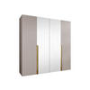 DREHTÜRENSCHRANK Mila II 200 - Kaschmir/Goldfarben, Holzwerkstoff/Kunststoff (200/202/52cm) - MIRJAN24