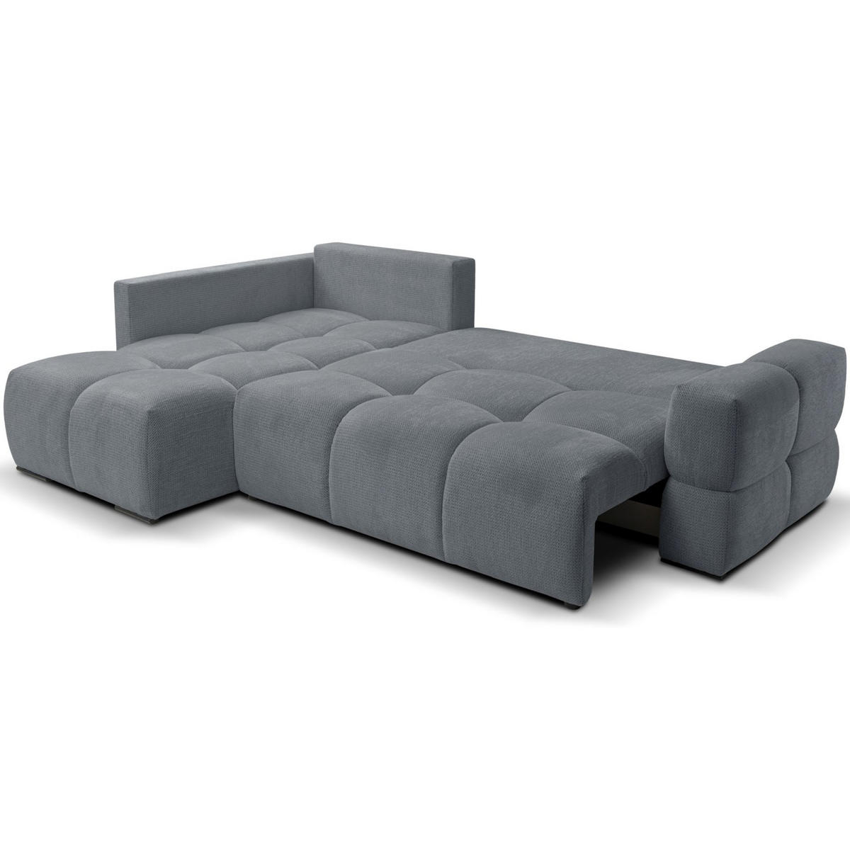 ECKSOFA Taremi mit Chenillebezug Dunkelgrau, beidseitig - Dunkelgrau/Schwarz, Textil (267/185cm) - Selsey