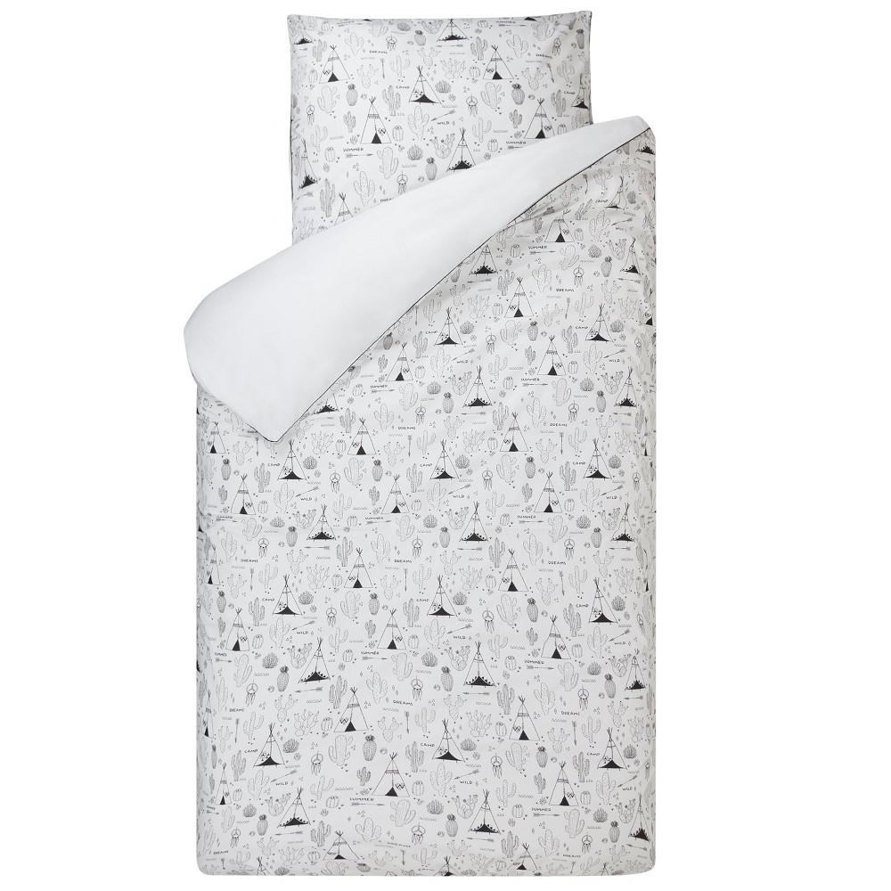 BETTWÄSCHE Tipis schwarz auf weiß 135 x 200 - Weiß, Textil (135/200cm) - Bink Bedding