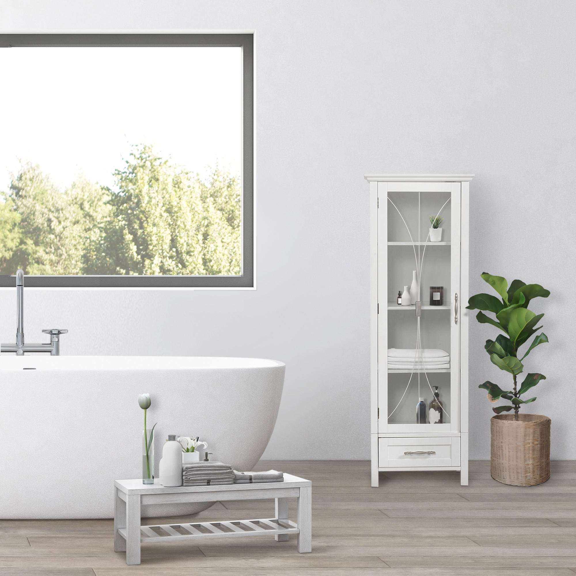 MIDISCHRANK Weiß - Weiß, Holzwerkstoff (34.3/123.2/123.2cm) - Teamson Home