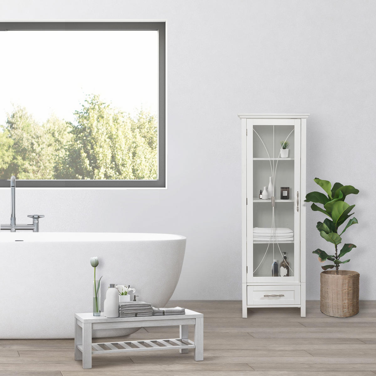 MIDISCHRANK Weiß - Weiß, Holzwerkstoff (34.3/123.2/123.2cm) - Teamson Home