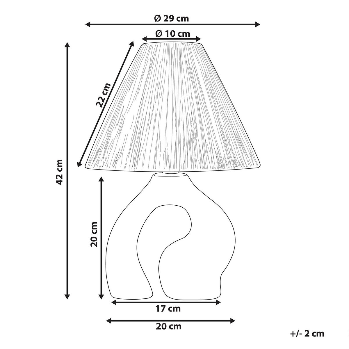 TISCHLAMPE Barbas 29/29/42 cm - Weiß, Keramik (29/29/42cm) - Beliani