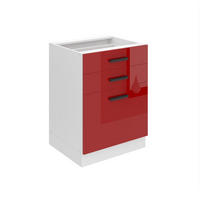KÜCHENUNTERSCHRANK 60 cm SDSZ ohne Arbeitsplatte, Schubladen, Rot Hochglanz - Rot, Holz (60/82/51.6cm) - B BELINI GROUP