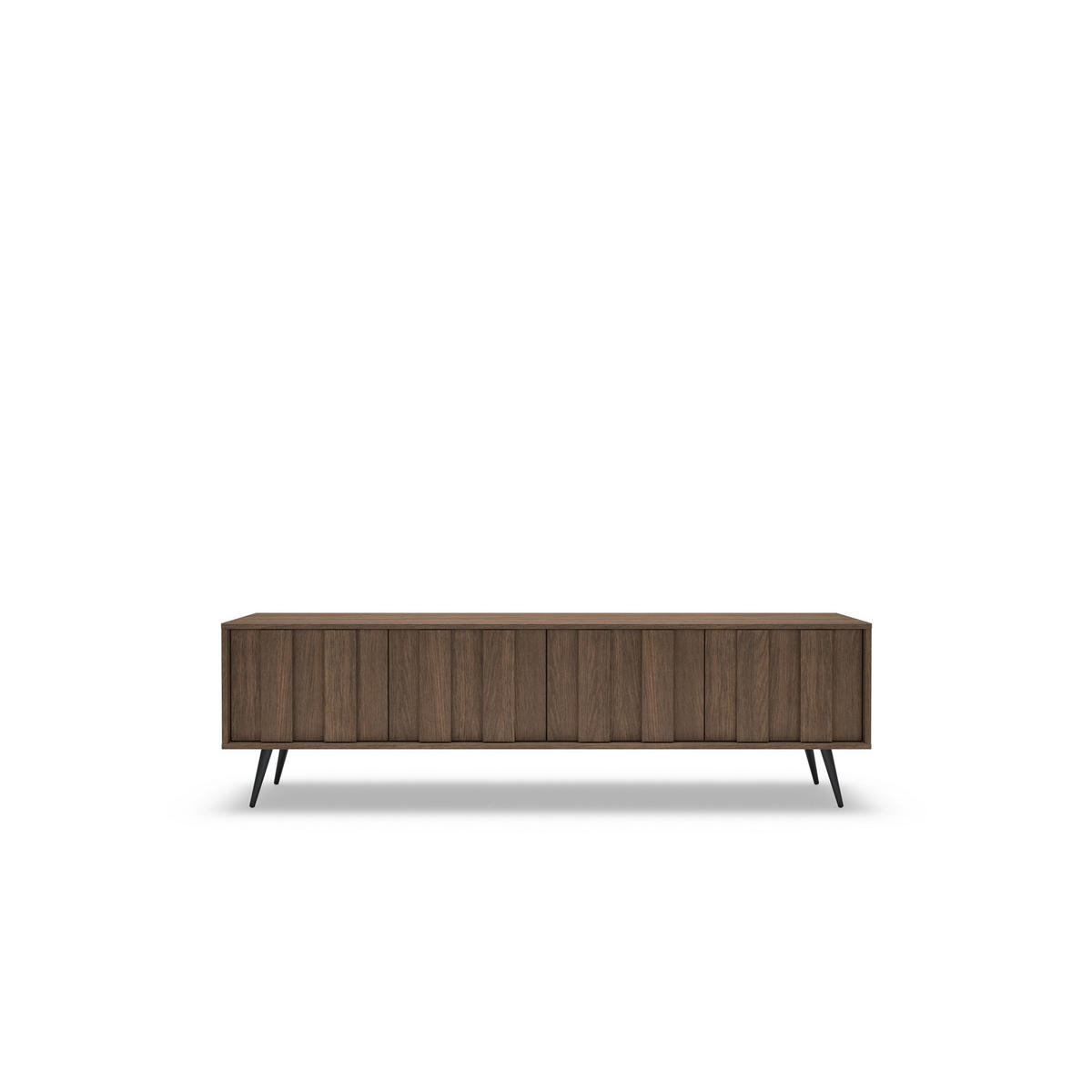 TV-LOWBOARD LUPO 183 cm Eiche Dunin - mit 4 Türen, LED und Metallfüßen - Eichefarben/Schwarz, Holz/Holzwerkstoff (183/54/40cm) - Ravio