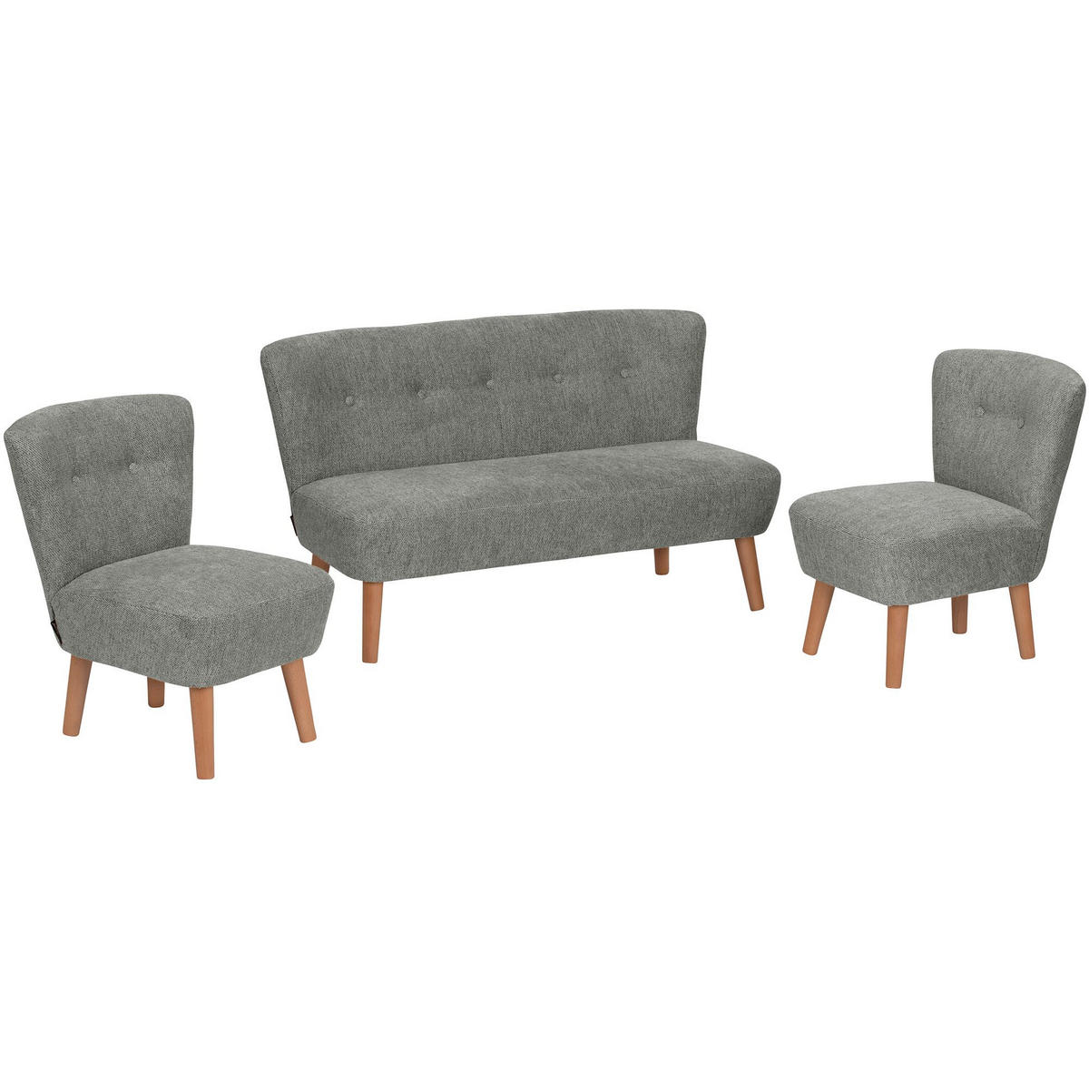 KINDERSOFA 2-Sitzer Katya Flachgewebe anthrazit - Anthrazit, Kunststoff (91/54/50cm) - 58aufmkessel