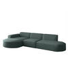 ECKSOFA Ottomane Palma Opera Velvet - Smaragdgrün, Holzwerkstoff/Textil (296/165cm) - Fun Möbel