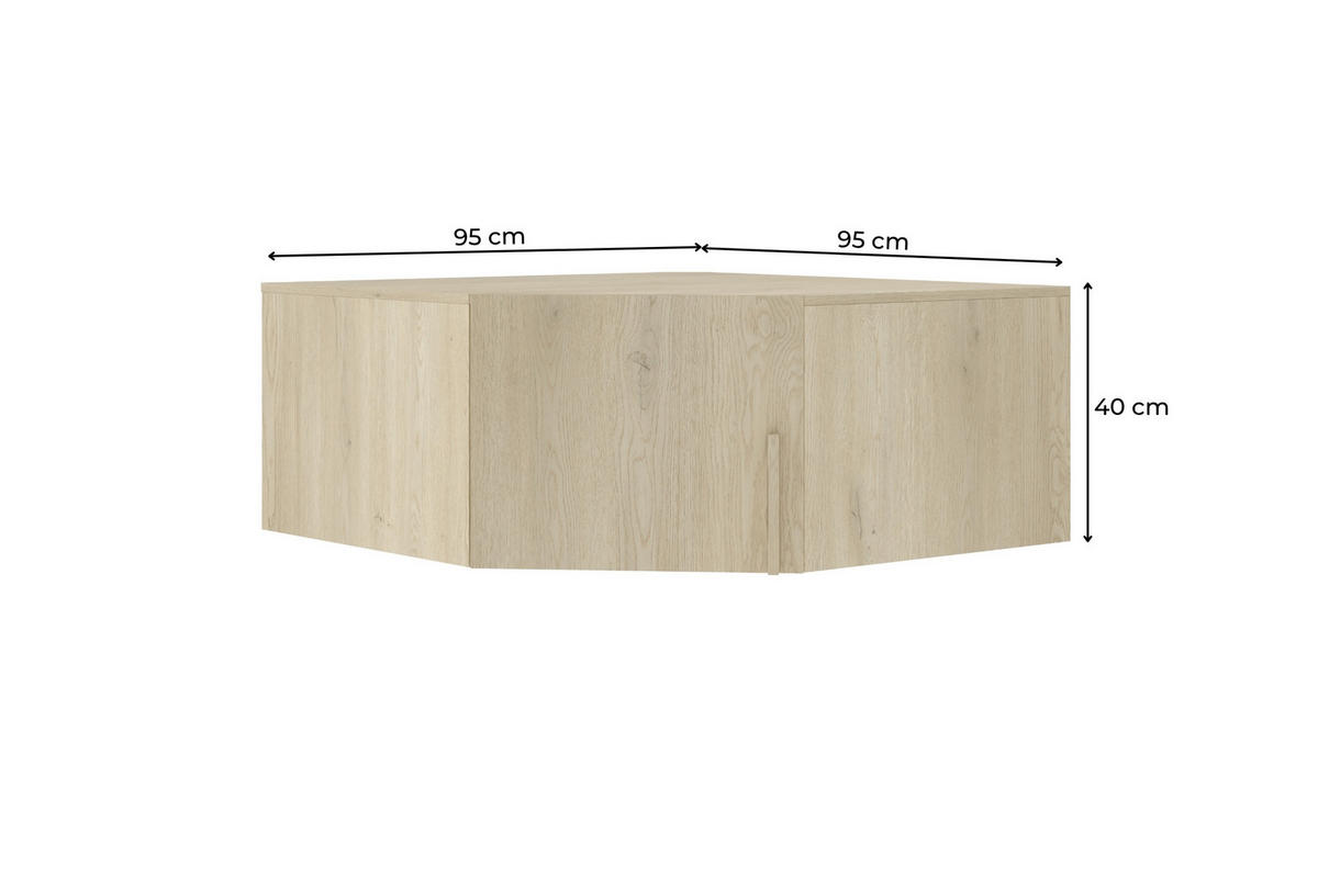 AUFSATZSCHRANK BRISSO BRN4 95/40/95 cm in Eiche Ceremona - Eichefarben, Holzwerkstoff (95/40/95cm) - Deine Möbel 24