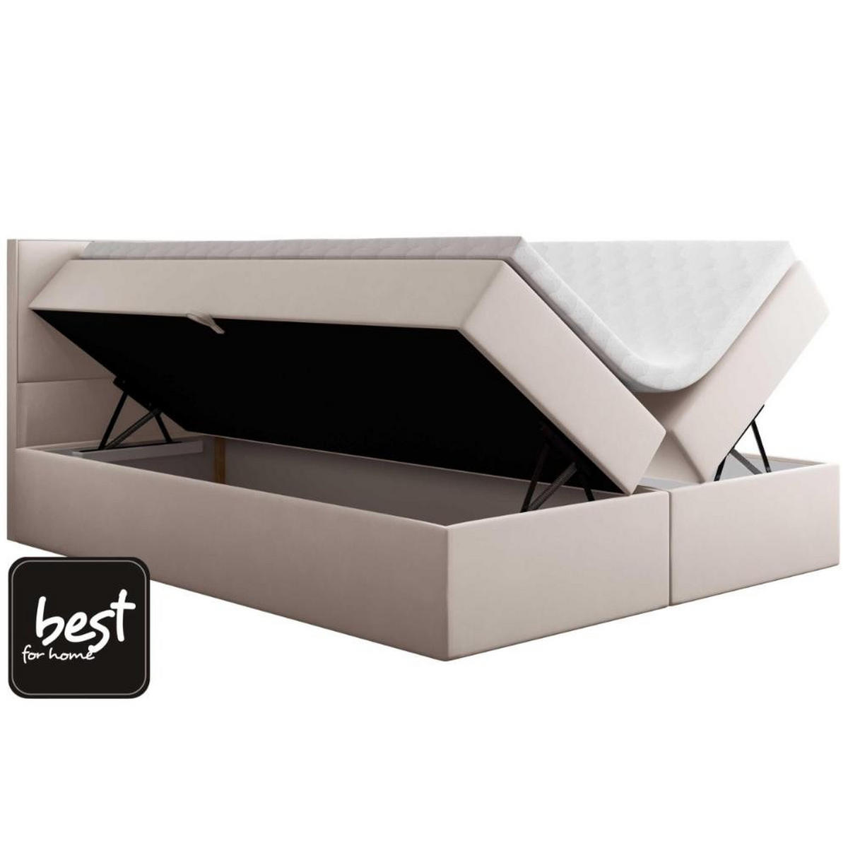 BOXBETT Jubilee Bonellfederkern inkl - Creme, Holz/Holzwerkstoff (140/200cm) - Best For Home