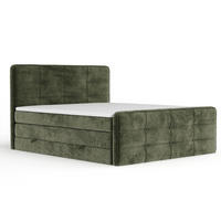 BOXSPRINGBETT Semplice Olivenfarbe 160/200 cm - Schwarz/Olivgrün, Holz/Holzwerkstoff (160/200cm) - Maison de Reve