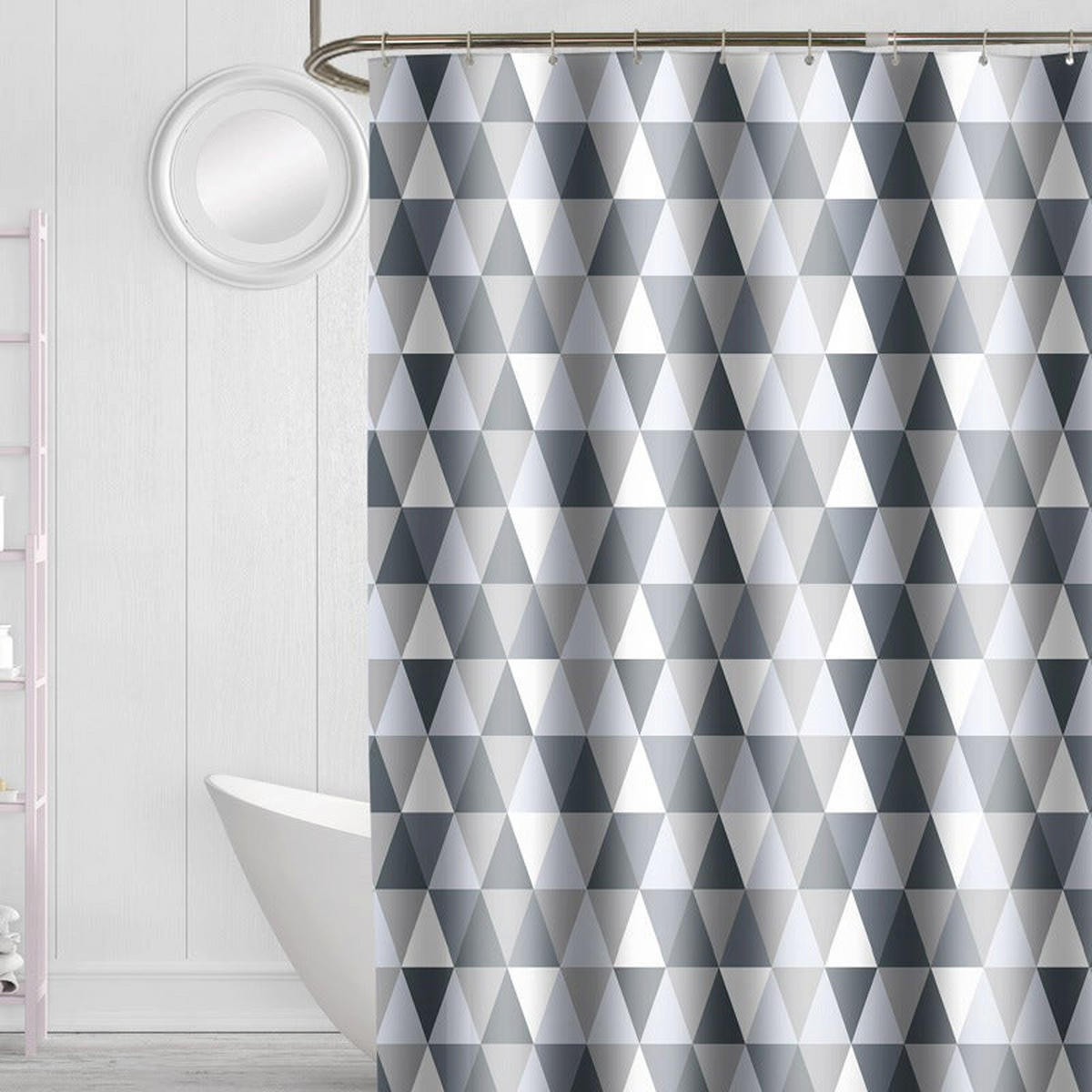 DUSCHVORHANG Polyester wasserdicht antibakteriell schimmelresistent waschbar - Grau, Textil (200/240cm) - MCBOSON