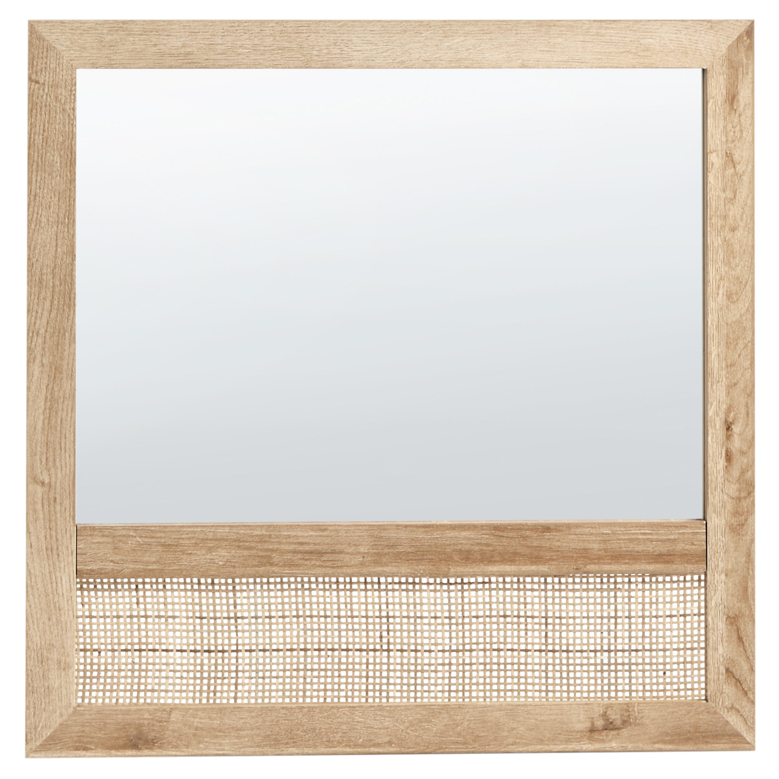 Beliani Wandspiegel Natur, Braun 60x60x2 cm