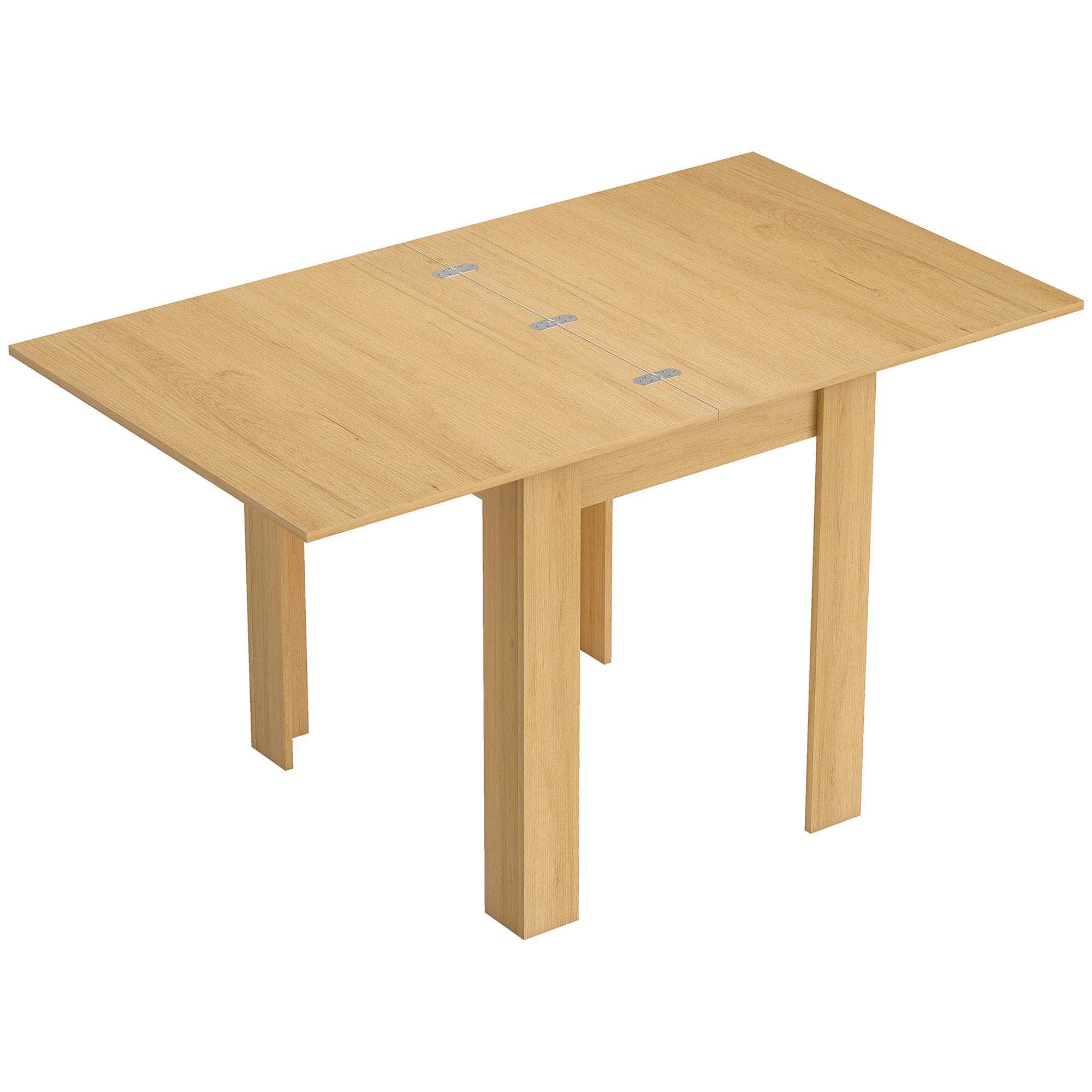 AUSZIEHBAR-ESSTISCH Spanplatte Stahl Naturholz - Naturfarben, Holzwerkstoff (140/80/77.5cm) - HOMCOM