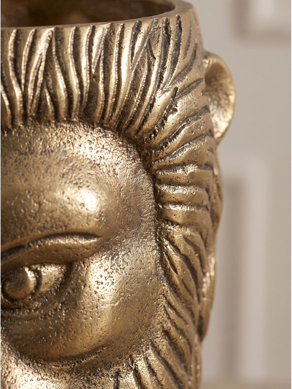METALLVASE DENDER, Aluminium, handgefertigt, Gold, Ø 18 x 21 cm - Goldfarben, Metall (21cm) - KADIMA DESIGN