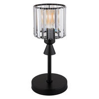 TISCHLEUCHTE Metall Schwarz Kristall - Schwarz, Metall (15/15/34.3cm) - Globo Lighting